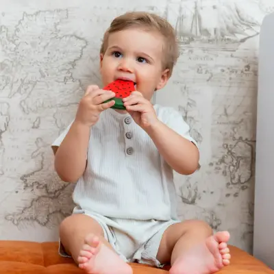 Hubble Doğal Bebek Diş Kaşıyıcı Ve Oyuncağı (%100 Doğal Kauçuk) Karpuz - 6