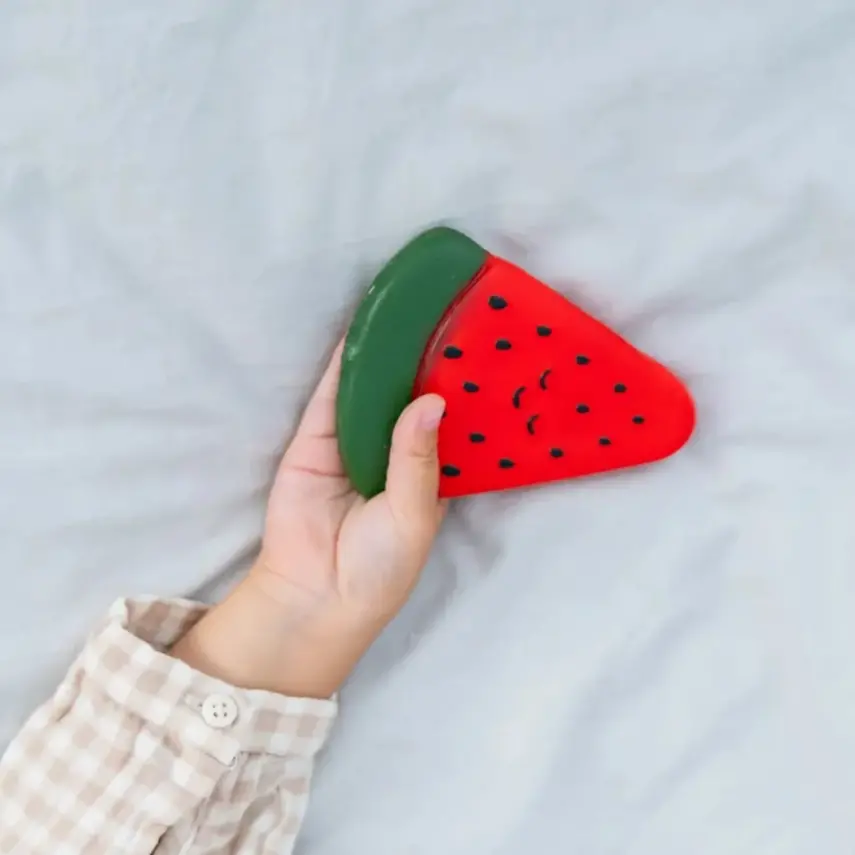 Hubble Doğal Bebek Diş Kaşıyıcı Ve Oyuncağı (%100 Doğal Kauçuk) Karpuz - 5