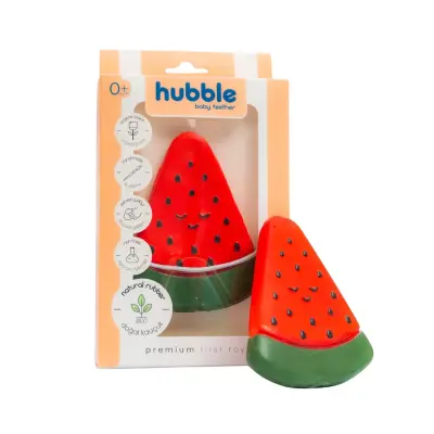 Hubble Doğal Bebek Diş Kaşıyıcı Ve Oyuncağı (%100 Doğal Kauçuk) Karpuz