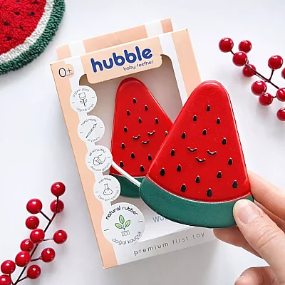 Hubble Doğal Bebek Diş Kaşıyıcı Ve Oyuncağı (%100 Doğal Kauçuk) Karpuz - 4