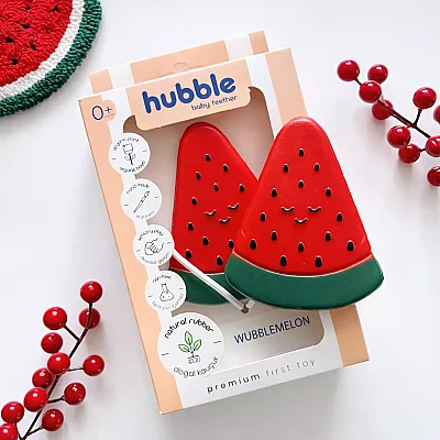Hubble Doğal Bebek Diş Kaşıyıcı Ve Oyuncağı (%100 Doğal Kauçuk) Karpuz - 10