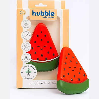 Hubble Doğal Bebek Diş Kaşıyıcı Ve Oyuncağı (%100 Doğal Kauçuk) Karpuz