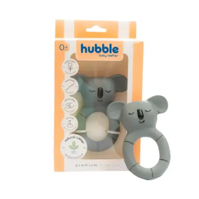 Hubble Doğal Bebek Diş Kaşıyıcı Ve Oyuncağı (%100 Doğal Kauçuk) Koala Halkalı