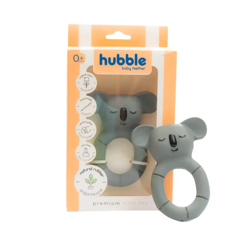 Hubble Doğal Bebek Diş Kaşıyıcı Ve Oyuncağı (%100 Doğal Kauçuk) Koala Halkalı - 1
