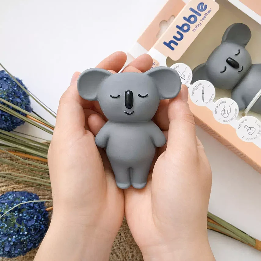 Hubble Doğal Bebek Diş Kaşıyıcı Ve Oyuncağı (%100 Doğal Kauçuk) Koala - 3