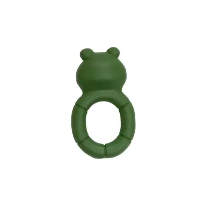 Hubble Doğal Bebek Diş Kaşıyıcı Ve Oyuncağı (%100 Doğal Kauçuk) Kurbağa Halkalı (1)