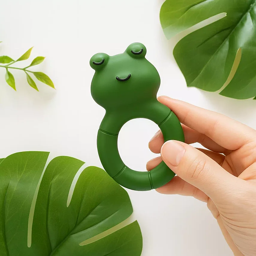 Hubble Doğal Bebek Diş Kaşıyıcı Ve Oyuncağı (%100 Doğal Kauçuk) Kurbağa Halkalı - 3