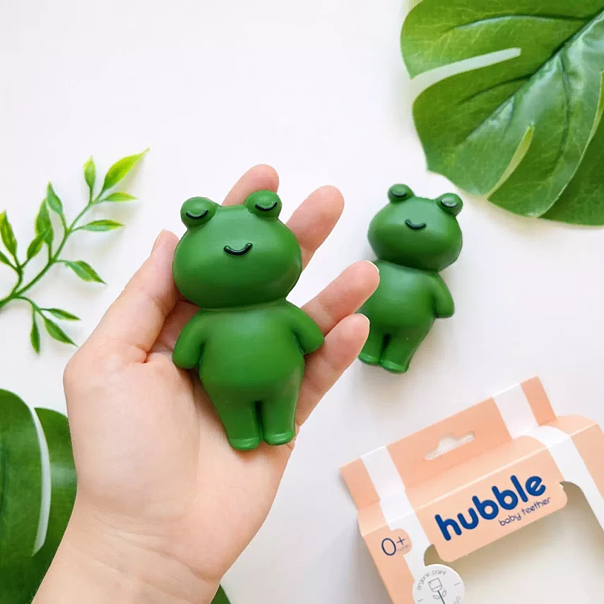 Hubble Doğal Bebek Diş Kaşıyıcı Ve Oyuncağı (%100 Doğal Kauçuk) Kurbağa - 3