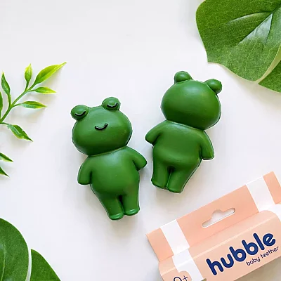 Hubble Doğal Bebek Diş Kaşıyıcı Ve Oyuncağı (%100 Doğal Kauçuk) Kurbağa - 4