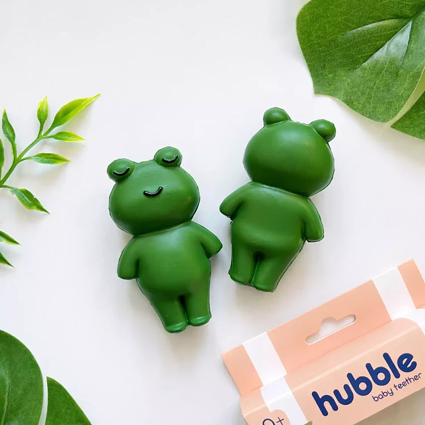 Hubble Doğal Bebek Diş Kaşıyıcı Ve Oyuncağı (%100 Doğal Kauçuk) Kurbağa - 4