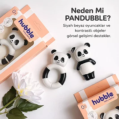 Hubble Doğal Bebek Diş Kaşıyıcı Ve Oyuncağı (%100 Doğal Kauçuk) Panda Halkalı - 6