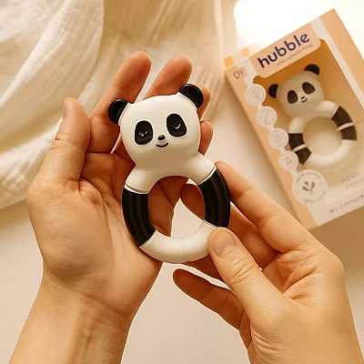 Hubble Doğal Bebek Diş Kaşıyıcı Ve Oyuncağı (%100 Doğal Kauçuk) Panda Halkalı - 2
