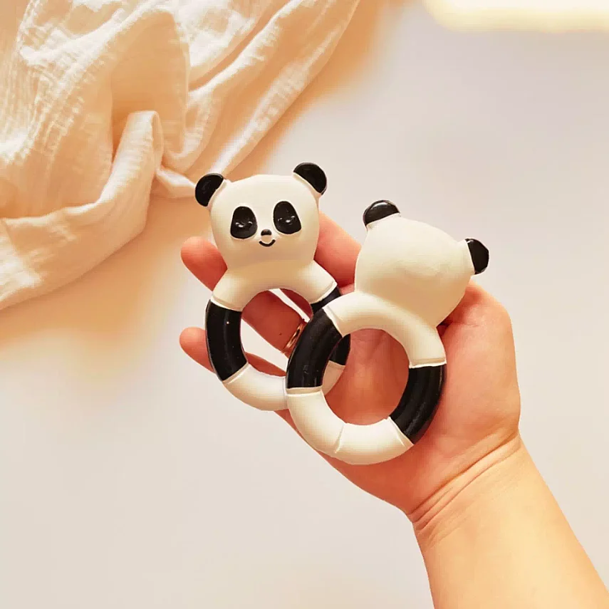 Hubble Doğal Bebek Diş Kaşıyıcı Ve Oyuncağı (%100 Doğal Kauçuk) Panda Halkalı - 3