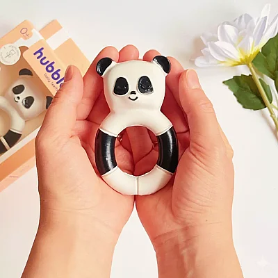 Hubble Doğal Bebek Diş Kaşıyıcı Ve Oyuncağı (%100 Doğal Kauçuk) Panda Halkalı - 5