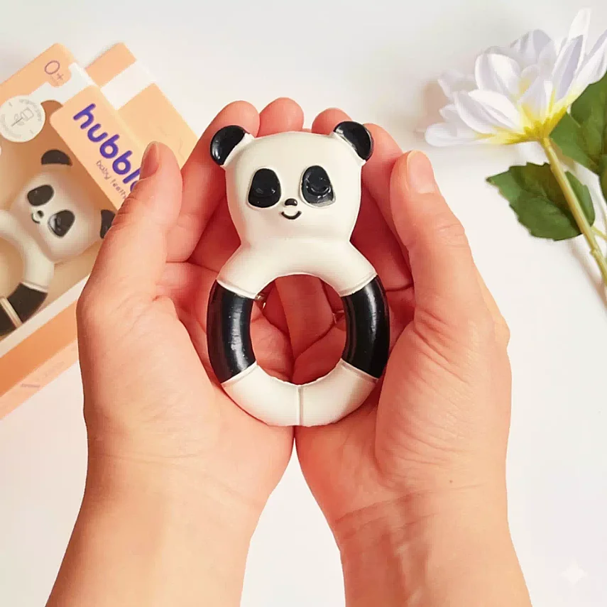 Hubble Doğal Bebek Diş Kaşıyıcı Ve Oyuncağı (%100 Doğal Kauçuk) Panda Halkalı - 5