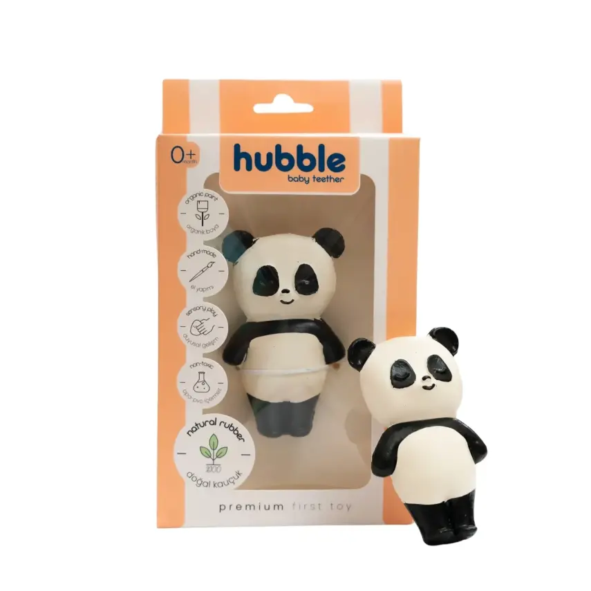Hubble Doğal Bebek Diş Kaşıyıcı Ve Oyuncağı (%100 Doğal Kauçuk) Panda - 1