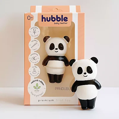 Hubble Doğal Bebek Diş Kaşıyıcı Ve Oyuncağı (%100 Doğal Kauçuk) Panda  