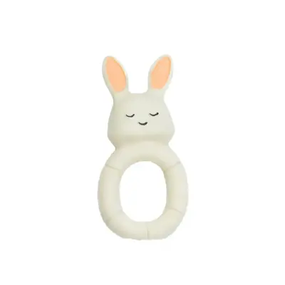 Hubble Doğal Bebek Diş Kaşıyıcı Ve Oyuncağı (%100 Doğal Kauçuk) Tavşan Halkalı (1)