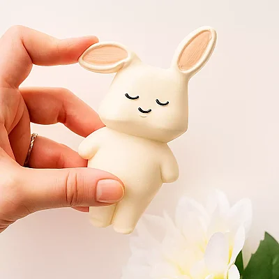 Hubble Doğal Bebek Diş Kaşıyıcı Ve Oyuncağı (%100 Doğal Kauçuk) Tavşan (1)