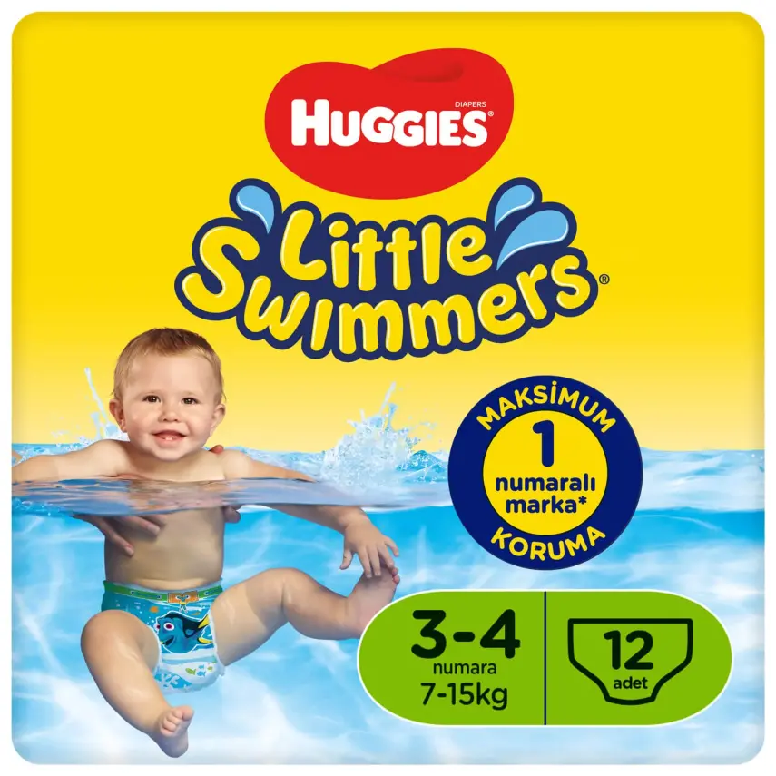 Huggies Little Swimmers Mayo Bebek Bezi Small 7-15 Kg  - 12