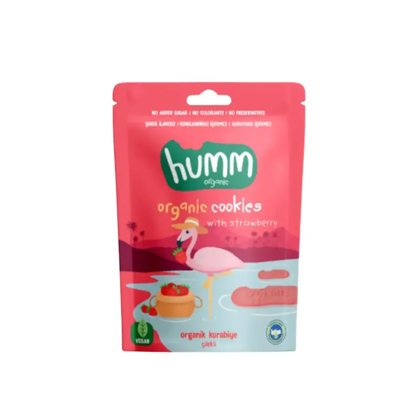 Humm Organic Vegan Çilekli Kurabiye 55 gr - 1