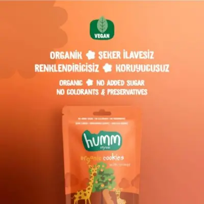 Humm Organic Vegan Portakallı Kurabiye 55 gr - 6