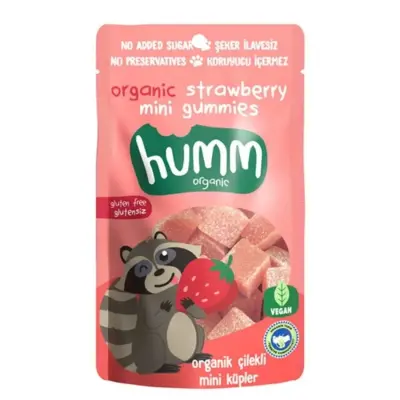 Humm Organik Glutensiz Vegan Çilekli Mini Küpler 30gr
