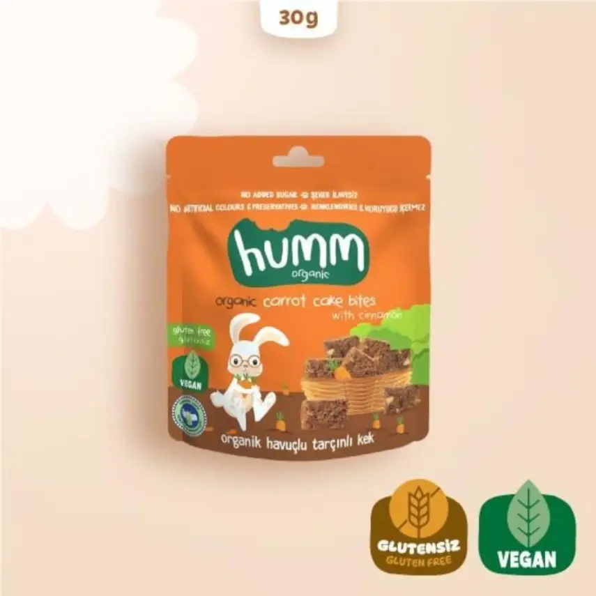 Humm Organik Glutensiz Vegan Havuçlu ve Tarçınlı Kek 30 gr - 3