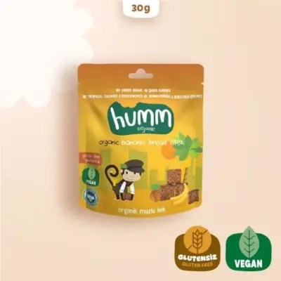 Humm Organik Glutensiz Vegan Muzlu Kek 30 gr (1)