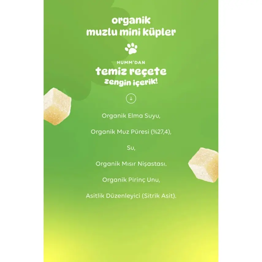 Humm Organik Glutensiz Vegan Muzlu Mini Küpler 30gr - 4