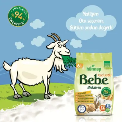 Hünnap Keçi Sütlü Bebek Bisküvisi 400 gr x2 (1)