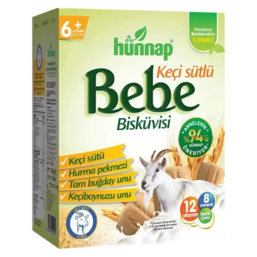 Hünnap Keçi Sütlü Bebek Bisküvisi 400 gr x2 - 8
