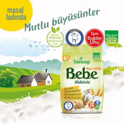 Hünnap Keçi Sütlü Bebek Bisküvisi 400 gr x3 (1)