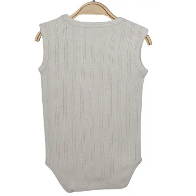 Hvc Bebek Atlet Body Jakarlı Çizgili Bej - 11