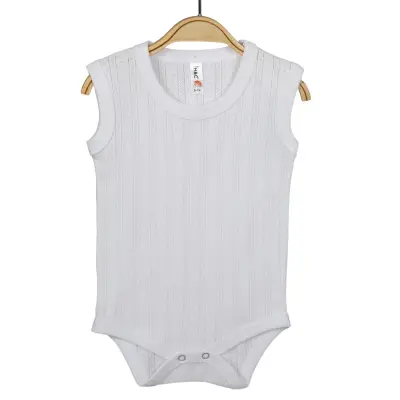 Hvc Bebek Atlet Body Jakarlı Çizgili Beyaz