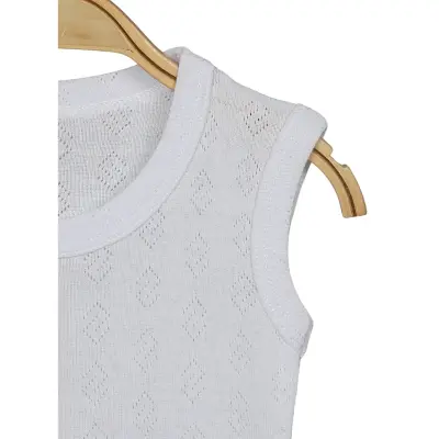 Hvc Bebek Atlet Body Jakarlı Küp Desenli Beyaz - 4