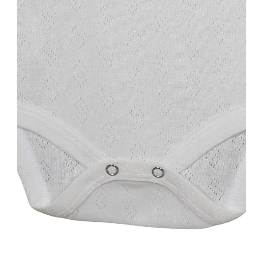 Hvc Bebek Atlet Body Jakarlı Küp Desenli Beyaz - 12