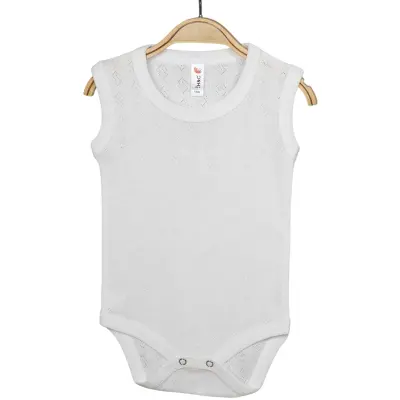 Hvc Bebek Atlet Body Jakarlı Küp Desenli Ekru - 1