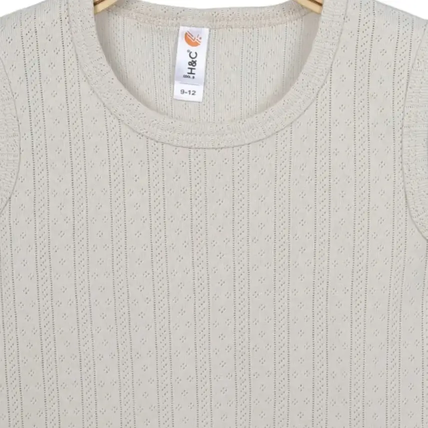 Hvc Bebek Atlet Body Jakarlı Pamuklu Çizgili Çıtçıtlı Zıbın Bej 5'li Set Unisex - 5