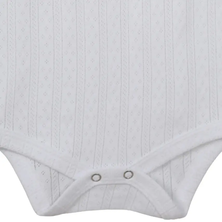 Hvc Bebek Atlet Body Jakarlı Pamuklu Çizgili Çıtçıtlı Zıbın Beyaz 5'li Set Unisex - 2