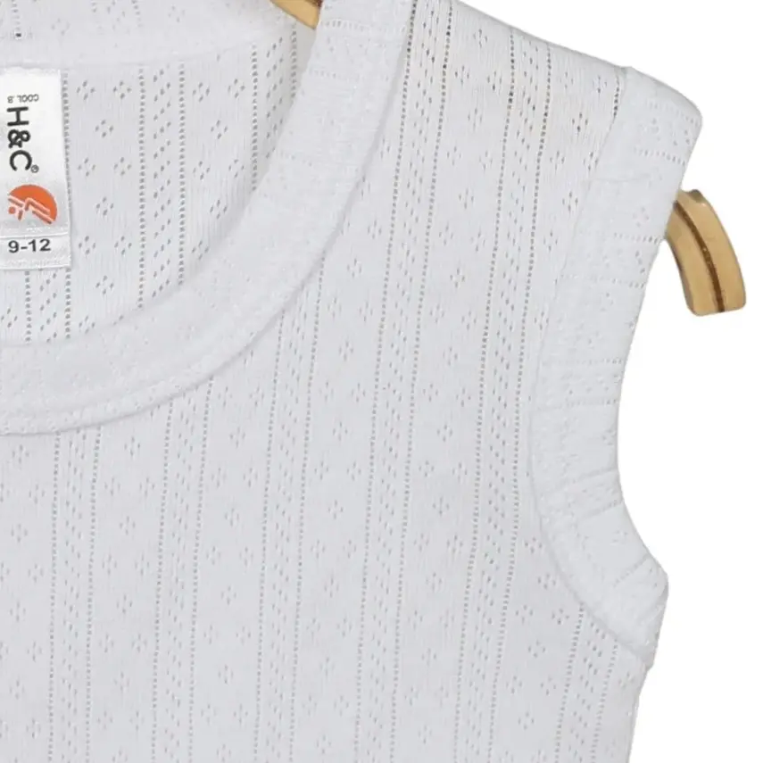 Hvc Bebek Atlet Body Jakarlı Pamuklu Çizgili Çıtçıtlı Zıbın Beyaz 5'li Set Unisex - 4