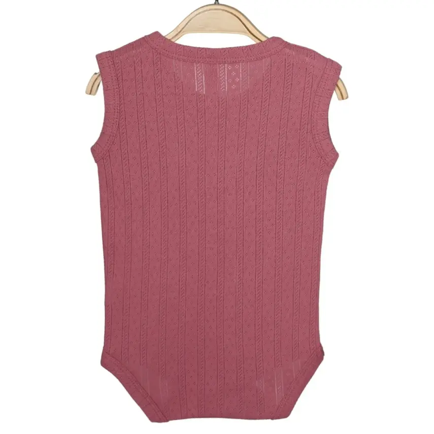 Hvc Bebek Atlet Body Jakarlı Pamuklu Çizgili Çıtçıtlı Zıbın Fuşya 5'li Set Kız Bebek - 4