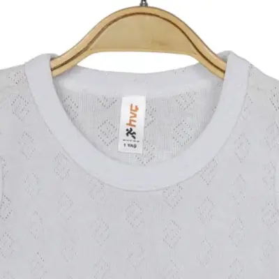 Hvc Bebek Atlet Body Jakarlı Pamuklu Küp Desenli Çıtçıtlı Zıbın Beyaz 5'li Set Unisex (1)