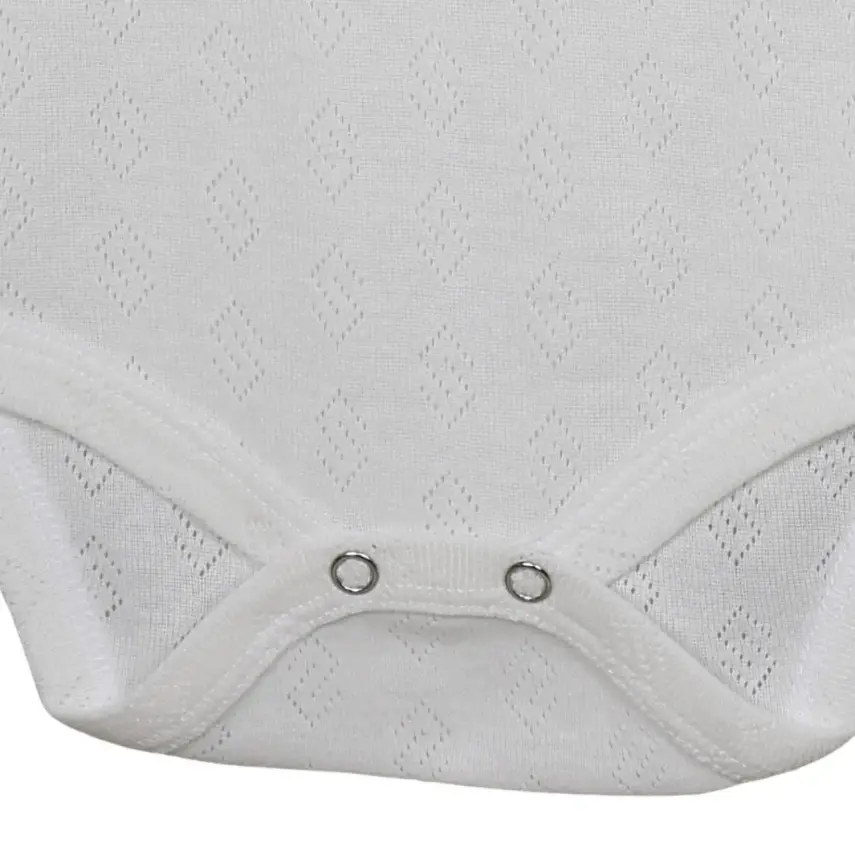 Hvc Bebek Atlet Body Jakarlı Pamuklu Küp Desenli Çıtçıtlı Zıbın Beyaz 5'li Set Unisex - 4