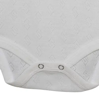 Hvc Bebek Atlet Body Jakarlı Pamuklu Küp Desenli Çıtçıtlı Zıbın Beyaz 5'li Set Unisex - 4