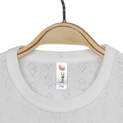 Hvc Bebek Atlet Body Jakarlı Pamuklu Küp Desenli Çıtçıtlı Zıbın Ekru 5'li Set Unisex - 2