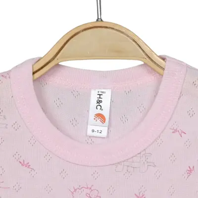 Hvc Bebek Atlet Body Jakarlı Pamuklu Kuzu Desenli Çıtçıtlı Zıbın Pembe 5'li Set Kız Bebek (1)