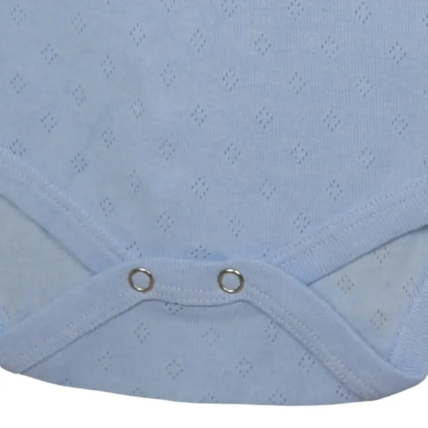 Hvc Bebek Atlet Body Jakarlı Pamuklu Nokta Desenli Çıtçıtlı Zıbın Mavi 5'li Set Erkek Bebek - 5