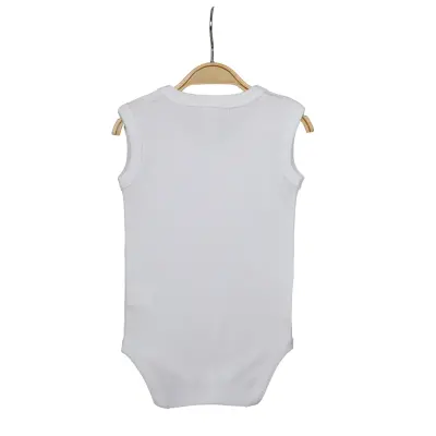 H&C Bebek Body Askılı Atlet Body Ribanalı Pamuklu Zıbın Beyaz 5li Unisex - 4