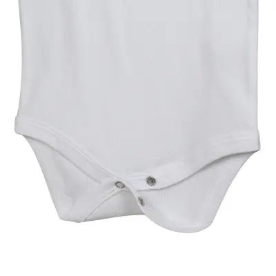 H&C Bebek Body Askılı Atlet Body Ribanalı Pamuklu Zıbın Beyaz 5li Unisex - 3